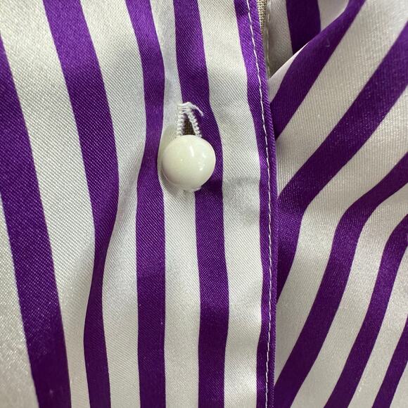 Vintage 90s Victoria's Secret Gold Label Striped satin Sleep Shirt size Small - Picture 8 of 13